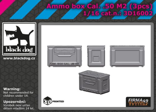 Black Dog 3D16002 Ammo box cal.50 M2 3pcs dioráma makett kiegészítő