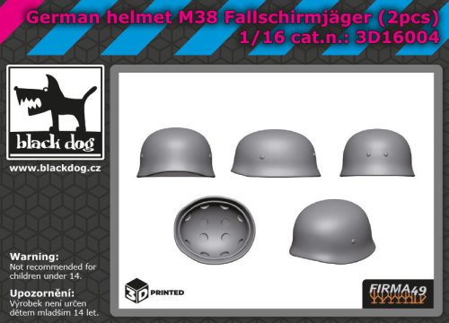 Black Dog 3D16004 German helmet M38 fallschirmjager 2pcs dioráma makett kiegészítő