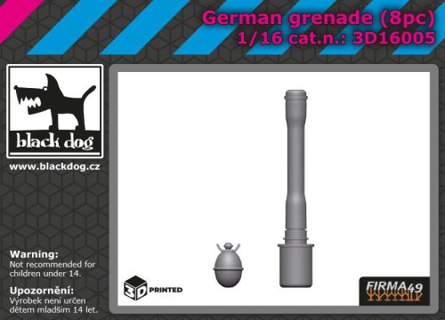 Black Dog 3D16005 German grenade 8pcs dioráma makett kiegészítő