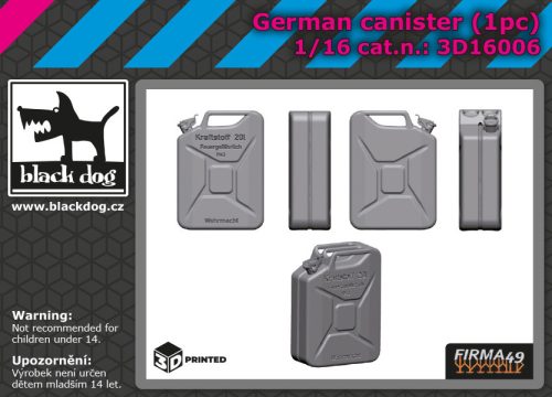 Black Dog 3D16006 German canister 1pcs dioráma makett kiegészítő