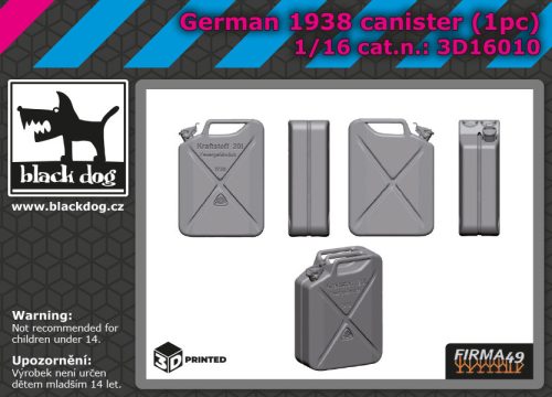 Black Dog 3D16010 German 1938 canister 1pcs dioráma makett kiegészítő