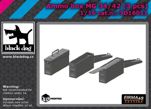 Black Dog 3D16011 Ammo box M6 34/42 3 pcs dioráma makett kiegészítő