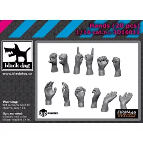 Black Dog 3D16012 Hands 20 pcs dioráma makett kiegészítő