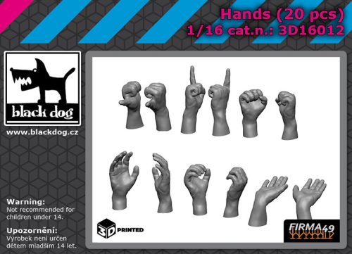 Black Dog 3D16012 Hands 20 pcs dioráma makett kiegészítő