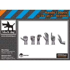   Black Dog 3D35002 Hands 20pcs dioráma makett kiegészítő (1/35)