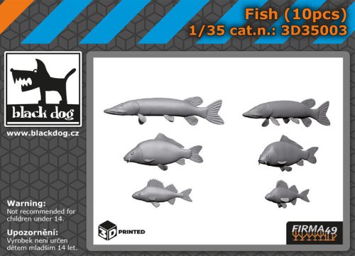 Black Dog 3D35003 Fish 10pcs dioráma makett kiegészítő (1/35)