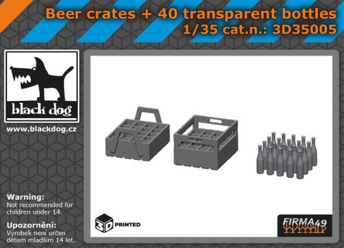 Black Dog 3D35005 Beer crates +40pcs bohles dioráma makett kiegészítő (1/35)