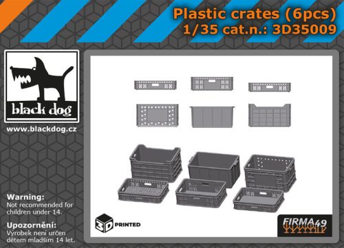 Black Dog 3D35009 Plastic crates 6pcs dioráma makett kiegészítő (1/35)