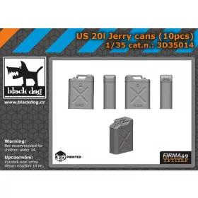   Black Dog 3D35014 US 20L jerry cans 10pcs dioráma makett kiegészítő (1/35)