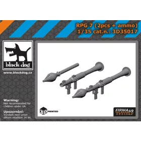   Black Dog 3D35017 RPG 7 2 pcs+ammo dioráma makett kiegészítő (1/35)