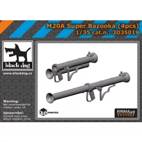   Black Dog 3D35019 M 20Super bazooka 4pcs dioráma makett kiegészítő (1/35)