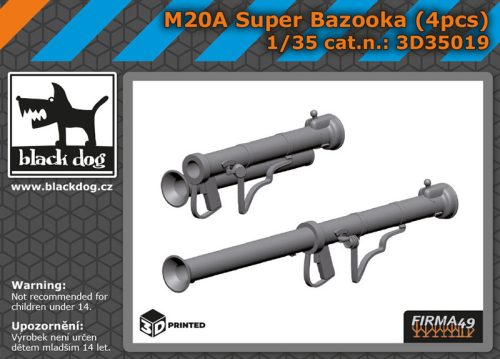 Black Dog 3D35019 M 20Super bazooka 4pcs dioráma makett kiegészítő (1/35)