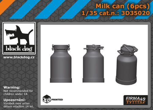 Black Dog 3D35020 Milk can 6pcs dioráma makett kiegészítő (1/35)