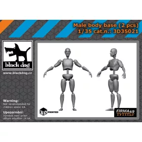   Black Dog 3D35021 Male body base (2pcs) dioráma makett kiegészítő (1/35)