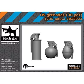   Black Dog 3D35023 US grenades (30 pcs) dioráma makett kiegészítő (1/35)