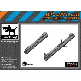   Black Dog 3D35025 M72 LAW (6 pcs) dioráma makett kiegészítő (1/35)