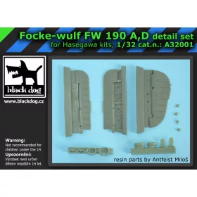   Black Dog A32001 Focke-Wulf FW 190 A, D detail set for Hasegawa kits makett dioráma kiegészítő (1/32)