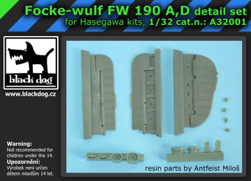 Black Dog A32001 Focke-Wulf FW 190 A, D detail set for Hasegawa kits makett dioráma kiegészítő (1/32)