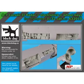   Black Dog A32010 A-7 Corsair II radar+electronics+wheel bays for Trumpeter makett dioráma kiegészítő (1/32)
