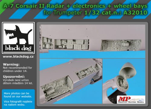 Black Dog A32010 A-7 Corsair II radar+electronics+wheel bays for Trumpeter makett dioráma kiegészítő (1/32)