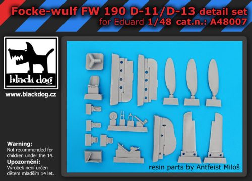 Black Dog A48007Fw -190 D-11-13 for Eduard makett dioráma kiegészítő (1/48)