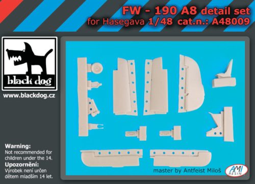 Black Dog A48009Fw-190 A8 detail set for Hasegawa makett dioráma kiegészítő (1/48)