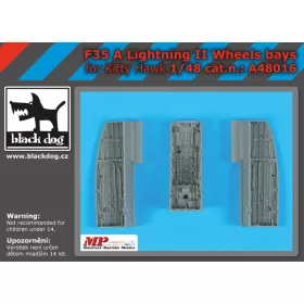   Black Dog A48016 F 35 A Lightning II wheels bays for Kity Hawk makett dioráma kiegészítő (1/48)