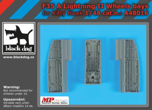 Black Dog A48016 F 35 A Lightning II wheels bays for Kity Hawk makett dioráma kiegészítő (1/48)