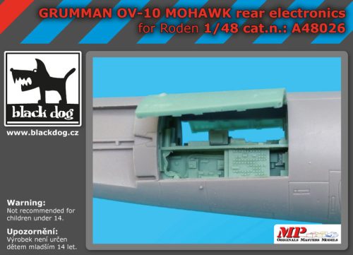 Black Dog A48026 Grumman OV-10 Mohawk rear electronics for Roden makett dioráma kiegészítő (1/48)