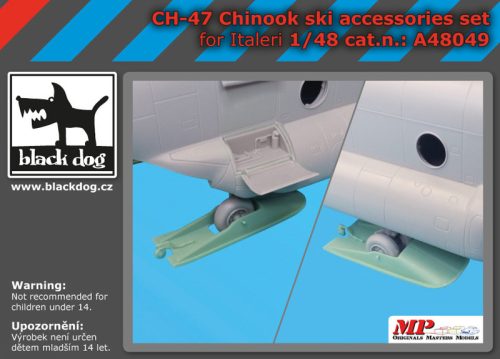 Black Dog A48049 Ch-47 Chinook ski accessories set for Italeri makett dioráma kiegészítő (1/48)