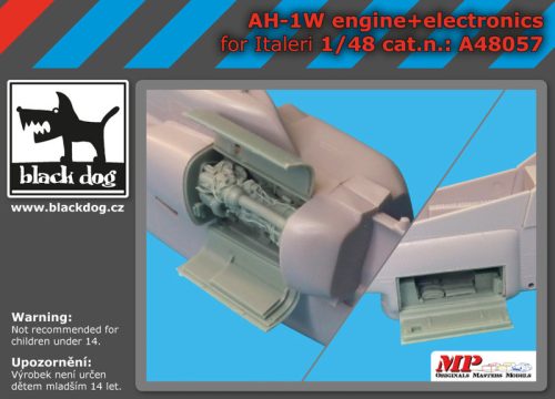 Black Dog A48057 AH-1 W engine+electronics for Italeri makett dioráma kiegészítő (1/48)