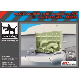   Black Dog A48058 Westland Merlin HC 3 engine set N°1 for Airfix makett dioráma kiegészítő (1/48)