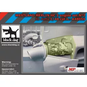   Black Dog A48059 Westland Merlin HC 3 engine set N°2 for Airfix makett dioráma kiegészítő (1/48)