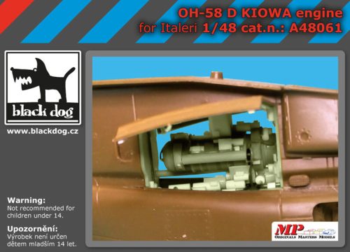 Black Dog A48061 OH-58 D Kiowa engine for Italeri makett dioráma kiegészítő (1/48)