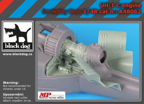 Black Dog A48062 UH-1 C engine for Hobby Boss makett dioráma kiegészítő (1/48)