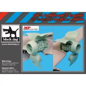   Black Dog A48064 OV-1 D Mohawk 2 engines for Roden makett dioráma kiegészítő (1/48)