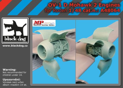 Black Dog A48064 OV-1 D Mohawk 2 engines for Roden makett dioráma kiegészítő (1/48)