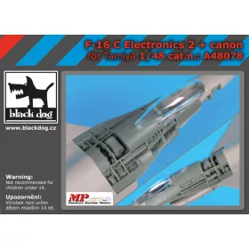   Black Dog A48078 F-16 C electronics 2 +canon for Tamiya makett dioráma kiegészítő (1/48)