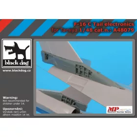   Black Dog A48079 F-16 C tail electronics for Tamiya makett dioráma kiegészítő (1/48)