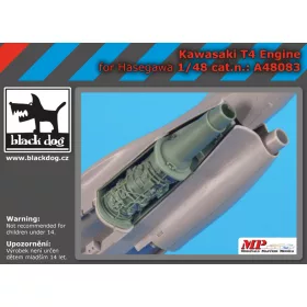   Black Dog A48083 Kawasaki T 4 engine for Hasegawa makett dioráma kiegészítő (1/48)