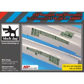   Black Dog A48087 F4J Phantom side electronics for Hasegawa makett dioráma kiegészítő (1/48)