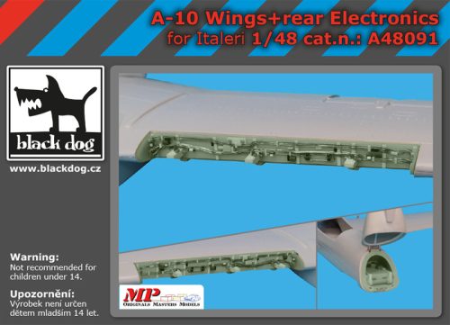 Black Dog A48091 A-10 wings + rear electronics for Italeri makett dioráma kiegészítő (1/48)