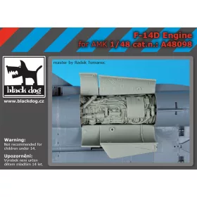   Black Dog A48098 F-14 D engine for AMK makett dioráma kiegészítő (1/48)