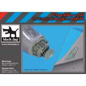   Black Dog A48106 F,104 radar+tail for Kinetic makett dioráma kiegészítő (1/48)