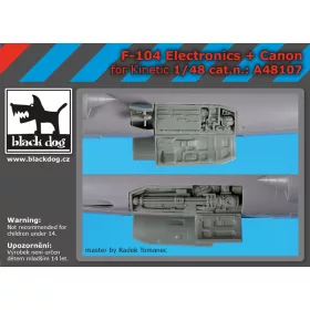   Black Dog A48107 F-104 electronic+canon for Kinetic makett dioráma kiegészítő (1/48)