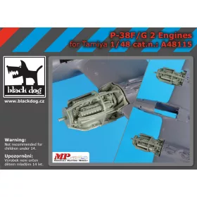   Black Dog A48115 P-38 F-G engines for Tamiya makett dioráma kiegészítő (1/48)
