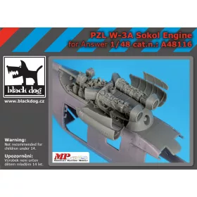   Black Dog A48116 PZL W-3A Sokol engine for Answer makett dioráma kiegészítő (1/48)