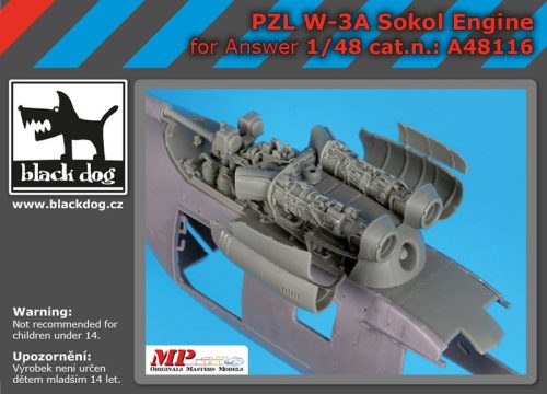 Black Dog A48116 PZL W-3A Sokol engine for Answer makett dioráma kiegészítő (1/48)