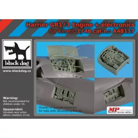   Black Dog A48117 Harrier GR 1/3 engine +electronics for Kinetic makett dioráma kiegészítő (1/48)
