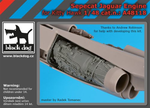 Black Dog A48118 Sepecat Jaguar engine for Kitty Hawk makett dioráma kiegészítő (1/48)